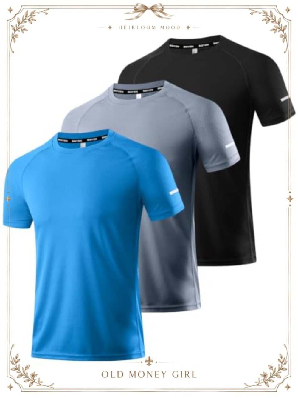Men's Workout Running Shirts Dry Fit Moisture Wicking Gym Athletic Tee